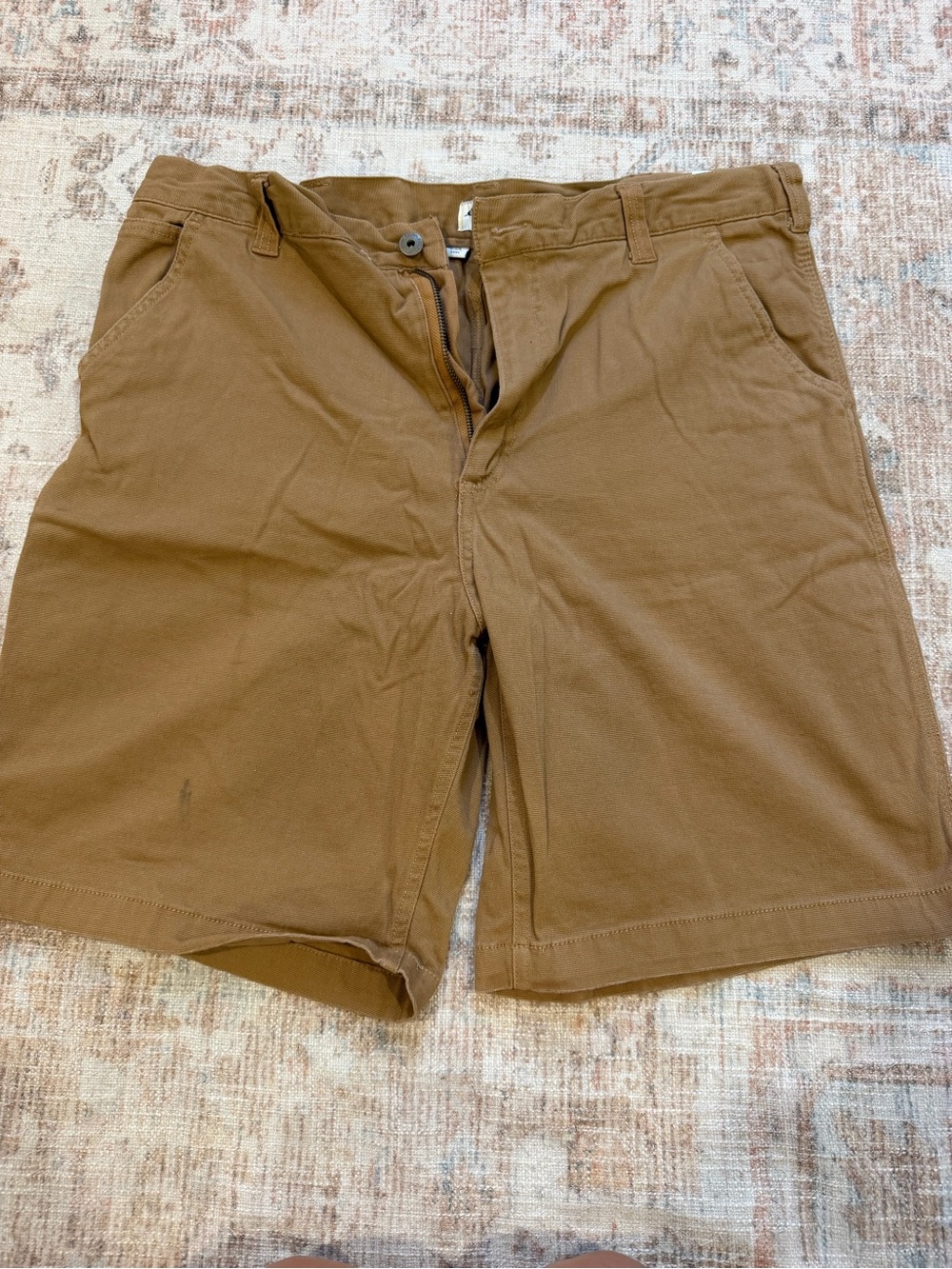Eddie Bauer Men's Brown Flat-Front Chino Shorts